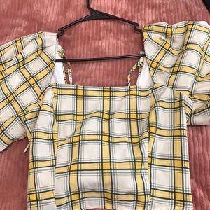 Size small yellow bell sleeve blouse